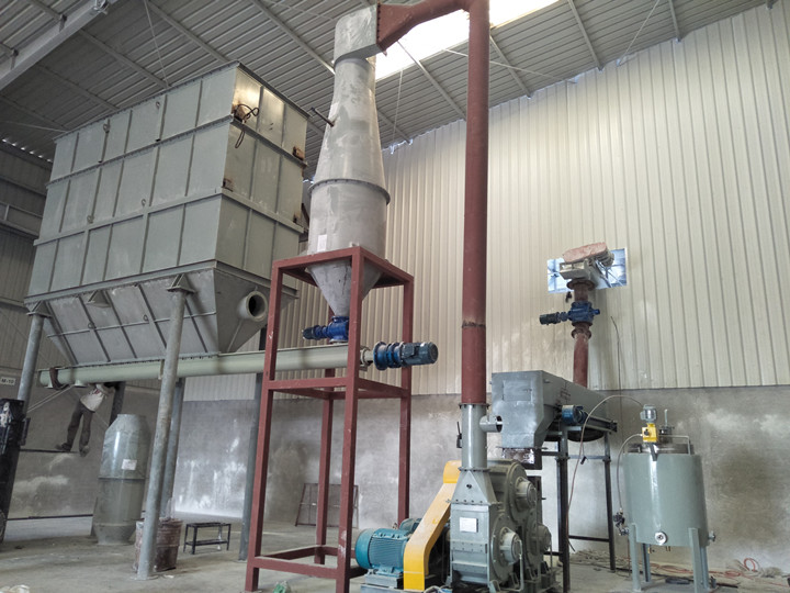 A heavy calcium carbonate ball mill and grading + modification production line in a mineral factory