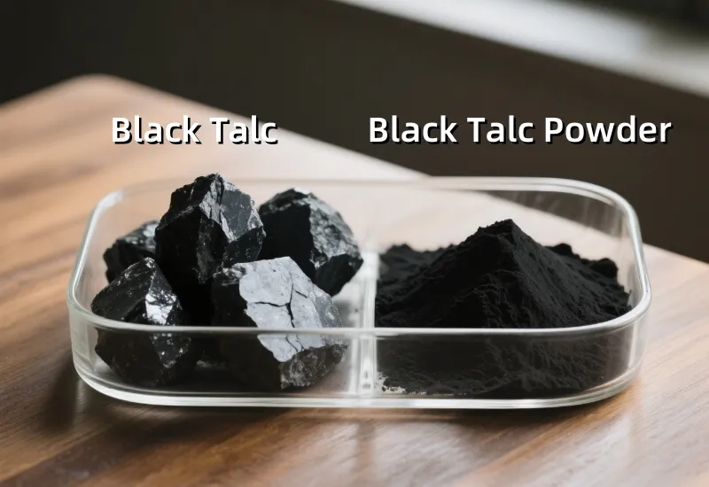 black talc and powder